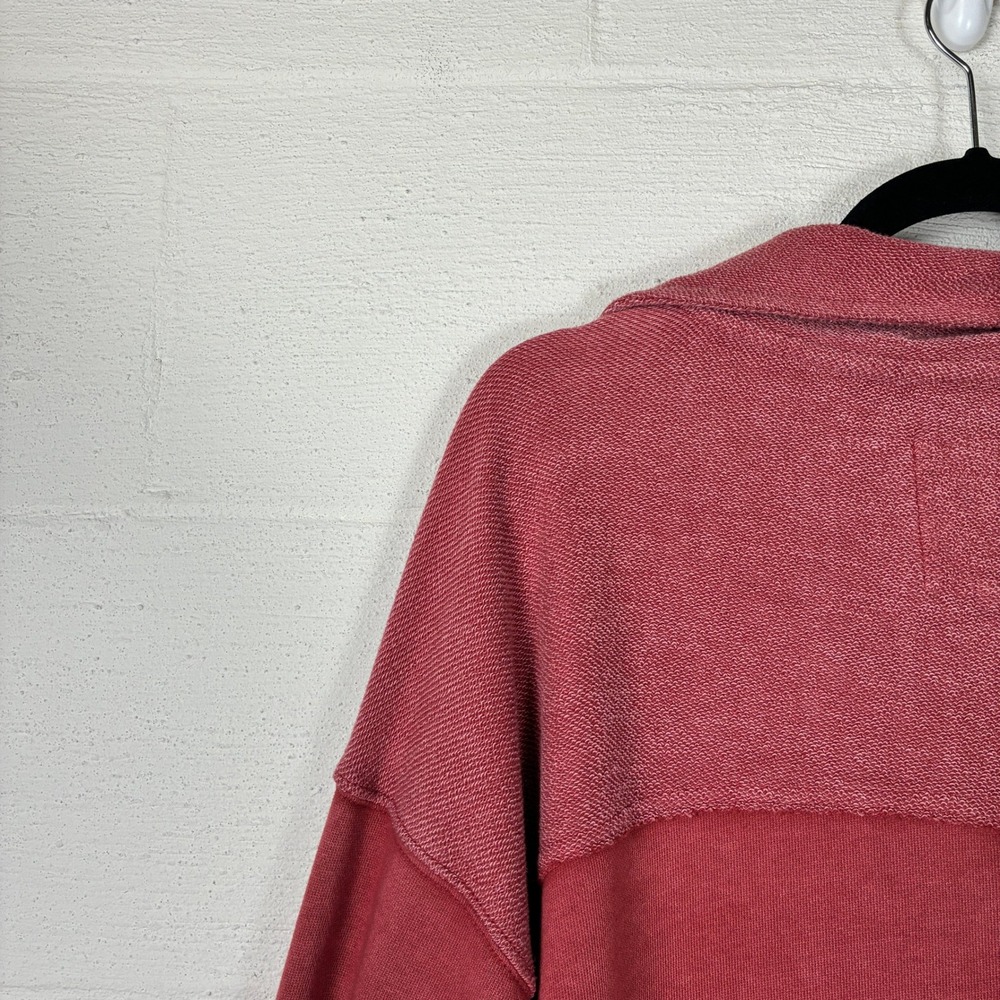 2025 Aerie Starry Skies Open Neck Sweatshirt Size M Red Slouchy Athleisure Cozy - Picture 6 of 16